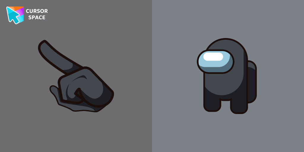 Among Us Black Character cursor cursor pack